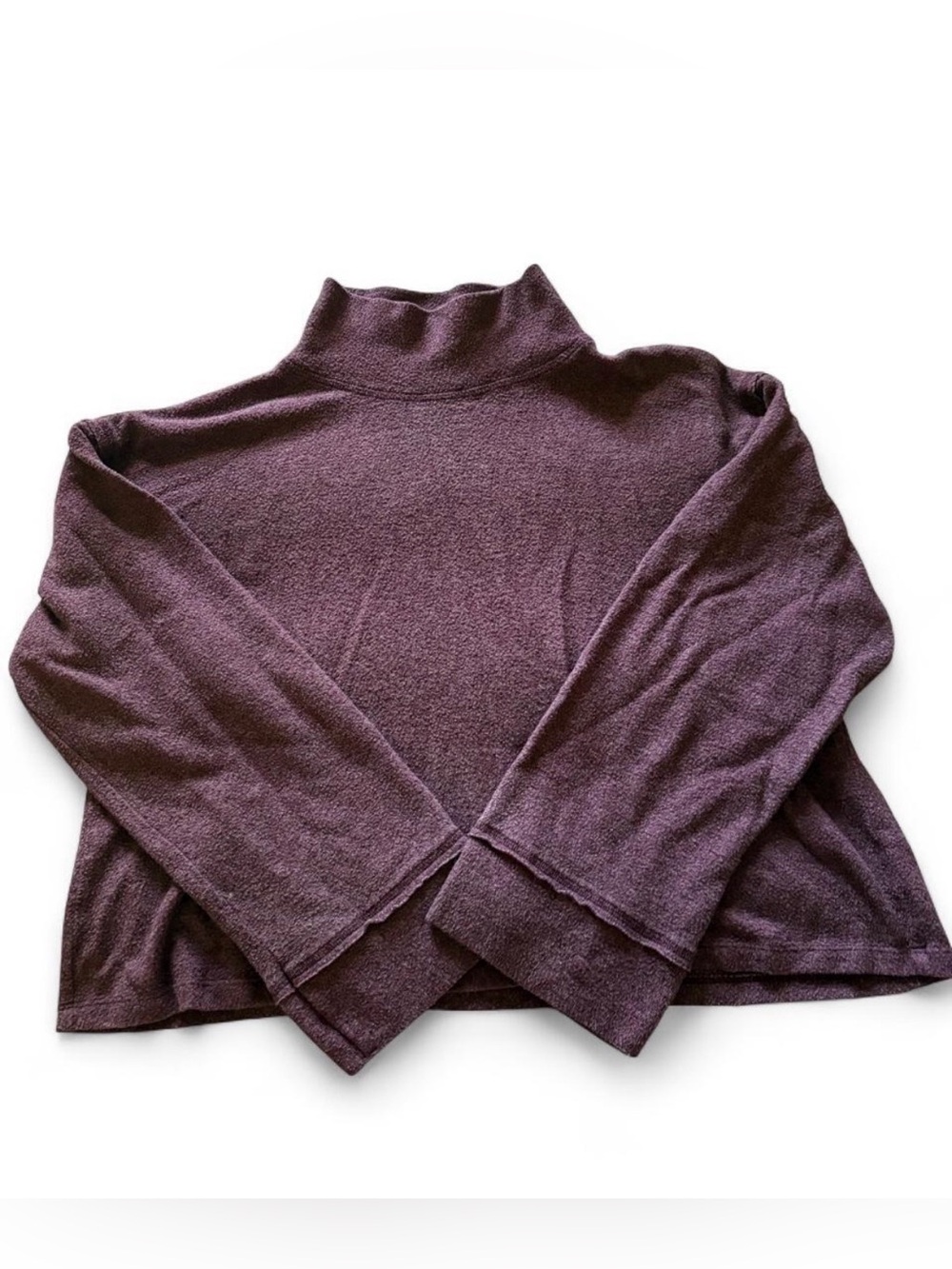 Lush Women’s Mock Turtleneck Oversized Soft Cozy Knit Sweater in Deep Plum